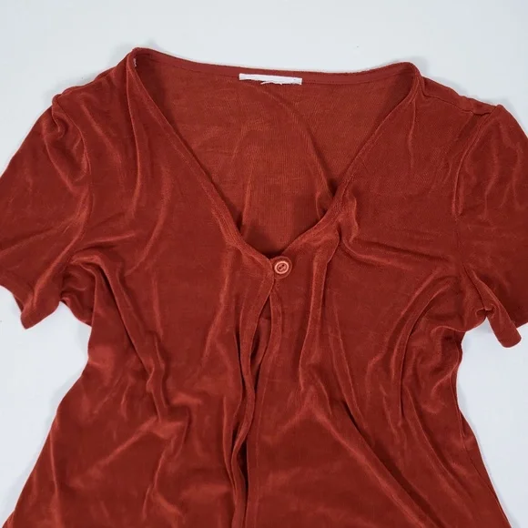 Vintage Rust Button-Front Top - Picture 2 of 10
